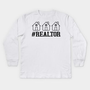 Hashtag Realtor Kids Long Sleeve T-Shirt